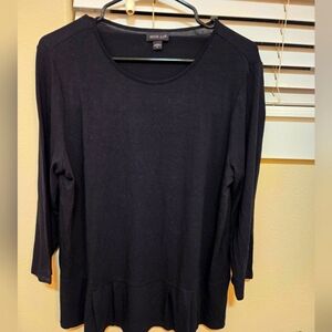 Wearever pleated hem rayon pullover by J Jill